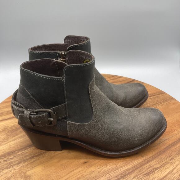 JB Dillion Booties Womens 7.5 B Leather Heeled Western Cowboy Ankle Buckle Boots - Picture 1 of 8